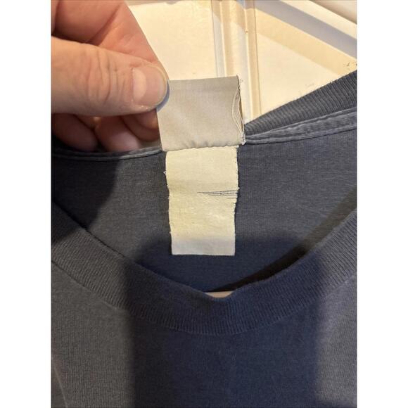 Vintage Carhartt Mens 2XL Long Sleeve Y2K Workwear Pocket Tee Shirt Navy Blue - Picture 5 of 14